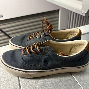 Polo Ralph Lauren Men's Keaton Suede-Trim Herringbone Sneaker 9 D